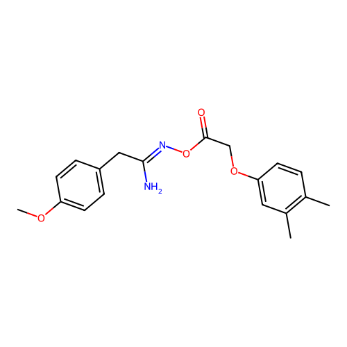 (1Z)-N'-{[(3,4-dimethylphenoxy)acetyl]oxy}-2-(4-methoxyphenyl)ethanimidamide structure