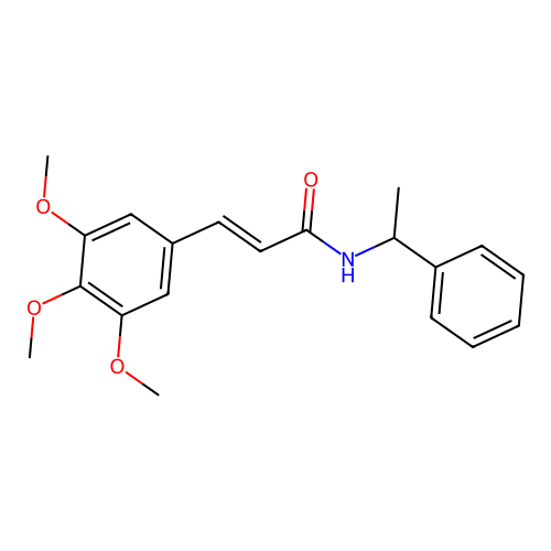 (E)-N-(1-phenylethyl)-3-(3,4,5-trimethoxyphenyl)prop-2-enamide structure
