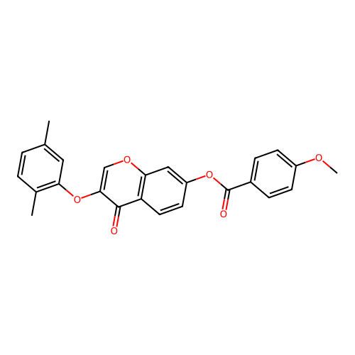 3-(2,5-dimethylphenoxy)-4-oxo-4H-chromen-7-yl 4-methoxybenzoate structure