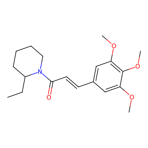 (E)-1-(2-ethylpiperidin-1-yl)-3-(3,4,5-trimethoxyphenyl)prop-2-en-1-one structure