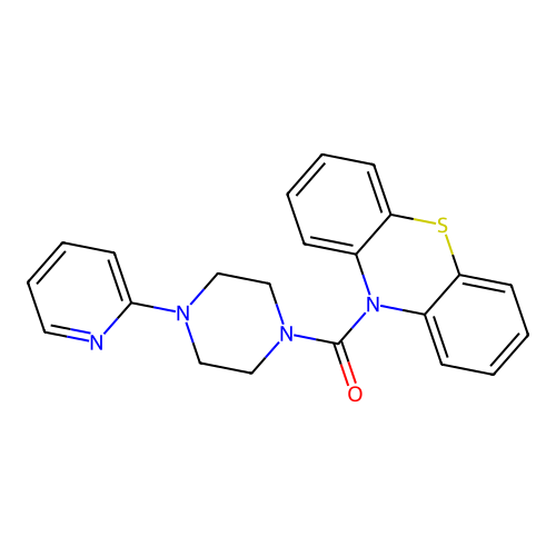 10H-phenothiazin-10-yl[4-(pyridin-2-yl)piperazin-1-yl]methanone structure