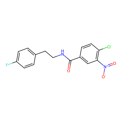 4-chloro-N-[2-(4-fluorophenyl)ethyl]-3-nitrobenzamide structure