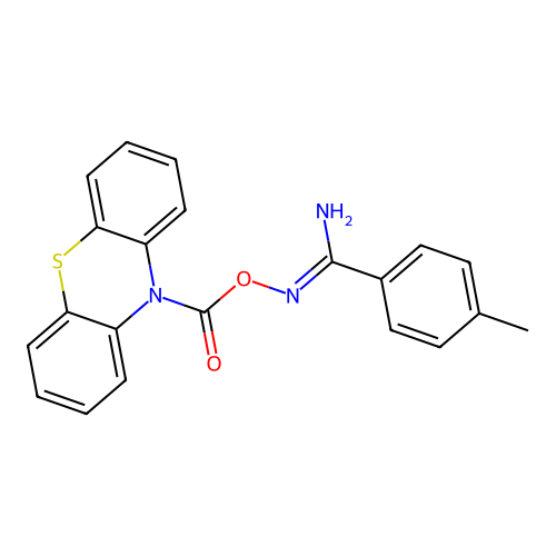 [[Amino-(4-methylphenyl)methylidene]amino] phenothiazine-10-carboxylate structure