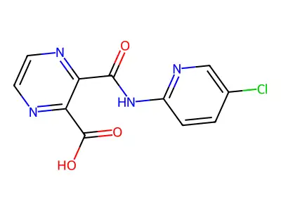 3-(5-Chloropyrid-2-yl)carbamoylpyrazine-2-carboxylic acid structure
