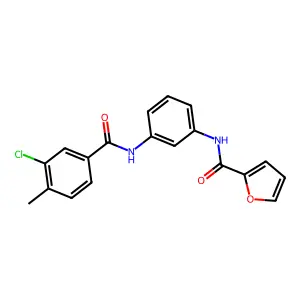 N-[3-[(3-chloro-4-methylbenzoyl)amino]phenyl]furan-2-carboxamide structure