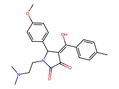 1-(2-dimethylaminoethyl)-4-[hydroxy-(4-methylphenyl)methylidene]-5-(4-methoxyphenyl)pyrrolidine-2,3-dione structure