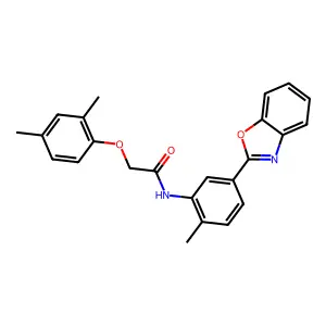N-[5-(1,3-benzoxazol-2-yl)-2-methylphenyl]-2-(2,4-dimethylphenoxy)acetamide structure