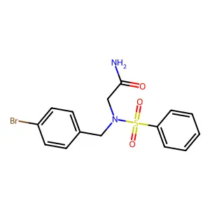 2-[Benzenesulfonyl-[(4-bromophenyl)methyl]amino]acetamide structure