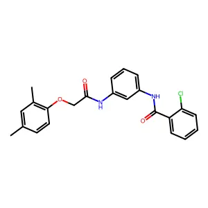 2-chloro-N-[3-[[2-(2,4-dimethylphenoxy)acetyl]amino]phenyl]benzamide structure