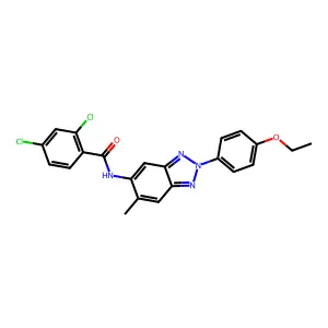 2,4-dichloro-N-[2-(4-ethoxyphenyl)-6-methylbenzotriazol-5-yl]benzamide structure