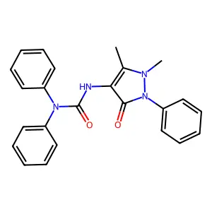 3-(1,5-dimethyl-3-oxo-2-phenyl-2,3-dihydro-1H-pyrazol-4-yl)-1,1-diphenylurea structure