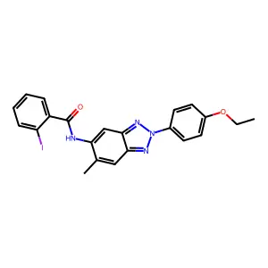 N-[2-(4-ethoxyphenyl)-6-methylbenzotriazol-5-yl]-2-iodobenzamide structure