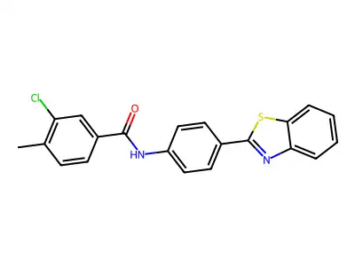 N-[4-(1,3-benzothiazol-2-yl)phenyl]-3-chloro-4-methylbenzamide structure