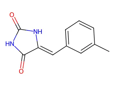 (5E)-5-[(3-methylphenyl)methylidene]imidazolidine-2,4-dione structure