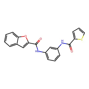 N-[3-(thiophene-2-carbonylamino)phenyl]-1-benzofuran-2-carboxamide structure