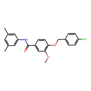 4-[(4-chlorobenzyl)oxy]-N-(3,5-dimethylphenyl)-3-methoxybenzamide structure