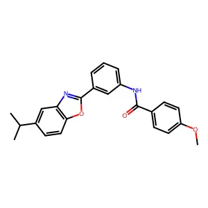 4-methoxy-N-[3-(5-propan-2-yl-1,3-benzoxazol-2-yl)phenyl]benzamide structure