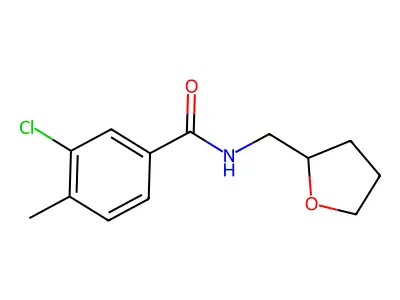 3-chloro-4-methyl-N-(oxolan-2-ylmethyl)benzamide structure