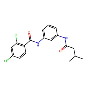 2,4-dichloro-N-[3-(3-methylbutanoylamino)phenyl]benzamide structure