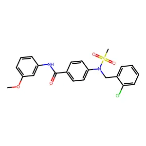 4-[(2-chlorophenyl)methyl-methylsulfonylamino]-N-(3-methoxyphenyl)benzamide structure