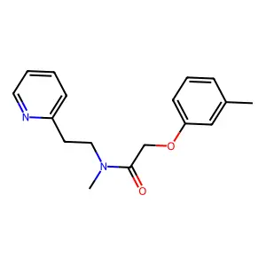 N-methyl-2-(3-methylphenoxy)-N-(2-pyridin-2-ylethyl)acetamide structure