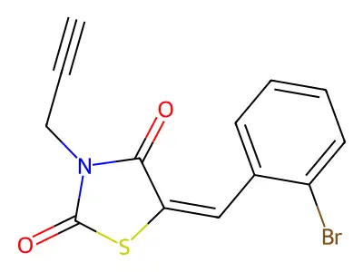 (5E)-5-[(2-bromophenyl)methylidene]-3-prop-2-ynyl-1,3-thiazolidine-2,4-dione structure
