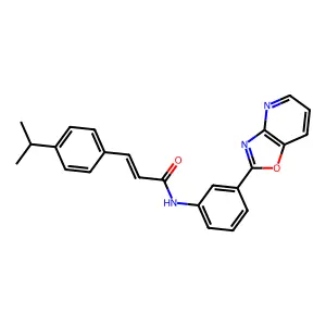 (E)-N-[3-([1,3]oxazolo[4,5-b]pyridin-2-yl)phenyl]-3-(4-propan-2-ylphenyl)prop-2-enamide structure