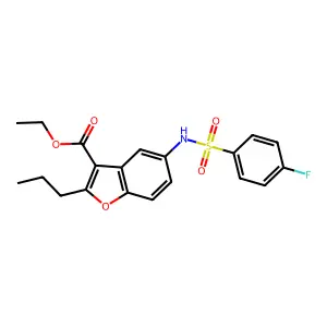 Ethyl 5-(4-fluorobenzenesulfonamido)-2-propyl-1-benzofuran-3-carboxylate structure