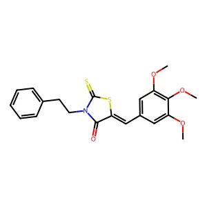 (Z)-3-phenethyl-2-thioxo-5-(3,4,5-trimethoxybenzylidene)thiazolidin-4-one structure