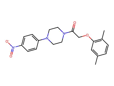 2-(2,5-Dimethylphenoxy)-1-[4-(4-nitrophenyl)piperazin-1-yl]ethanone structure