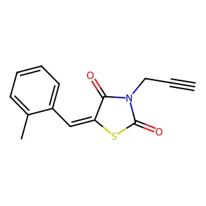 (5E)-5-[(2-methylphenyl)methylidene]-3-prop-2-ynyl-1,3-thiazolidine-2,4-dione structure