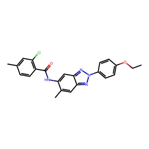 2-chloro-N-[2-(4-ethoxyphenyl)-6-methylbenzotriazol-5-yl]-4-methylbenzamide structure