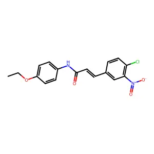 (E)-3-(4-chloro-3-nitrophenyl)-N-(4-ethoxyphenyl)prop-2-enamide structure
