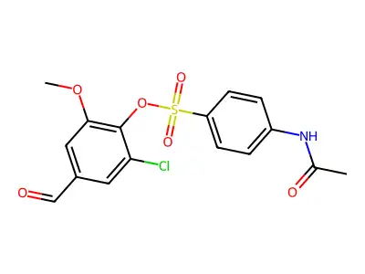 2-Chloro-4-formyl-6-methoxyphenyl 4-(acetylamino)benzenesulfonate structure