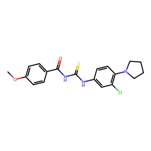 N-[(3-chloro-4-pyrrolidin-1-ylphenyl)carbamothioyl]-4-methoxybenzamide structure