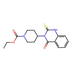 ethyl 4-(4-oxo-2-thioxo-1,4-dihydro-3(2H)-quinazolinyl)-1-piperidinecarboxylate structure