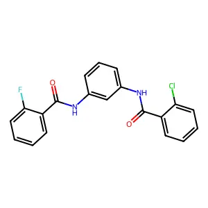 N-[3-[(2-chlorobenzoyl)amino]phenyl]-2-fluorobenzamide structure