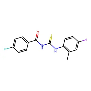 4-fluoro-N-[(4-iodo-2-methylphenyl)carbamothioyl]benzamide structure