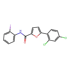5-(2,4-dichlorophenyl)-N-(2-iodophenyl)furan-2-carboxamide structure