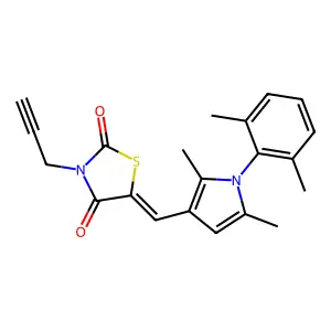 (5E)-5-[[1-(2,6-dimethylphenyl)-2,5-dimethylpyrrol-3-yl]methylidene]-3-prop-2-ynyl-1,3-thiazolidine-2,4-dione structure