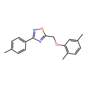 5-[(2,5-Dimethylphenoxy)methyl]-3-(4-methylphenyl)-1,2,4-oxadiazole structure