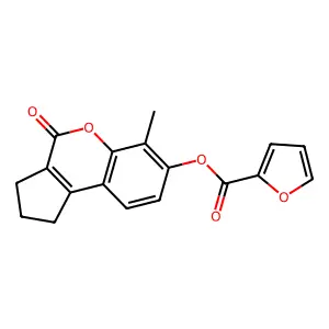 6-Methyl-4-oxo-1,2,3,4-tetrahydrocyclopenta[c]chromen-7-yl 2-furoate structure