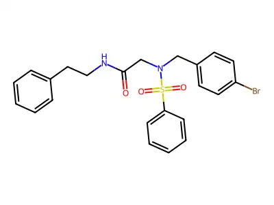 N~2~-(4-bromobenzyl)-N-(2-phenylethyl)-N~2~-(phenylsulfonyl)glycinamide structure