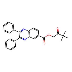 3,3-Dimethyl-2-oxobutyl 2,3-diphenylquinoxaline-6-carboxylate structure