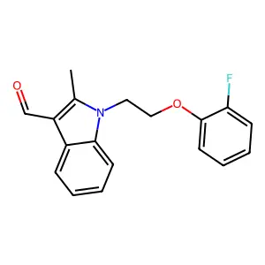 1-[2-(2-fluorophenoxy)ethyl]-2-methyl-1H-indole-3-carbaldehyde structure