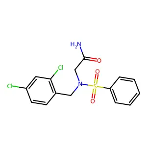 2-[Benzenesulfonyl-[(2,4-dichlorophenyl)methyl]amino]acetamide structure