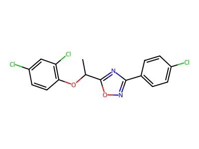 3-(4-Chlorophenyl)-5-[1-(2,4-dichlorophenoxy)ethyl]-1,2,4-oxadiazole structure