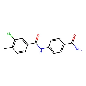 N-(4-carbamoylphenyl)-3-chloro-4-methylbenzamide structure