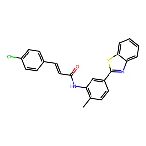 (2E)-N-[5-(1,3-benzothiazol-2-yl)-2-methylphenyl]-3-(4-chlorophenyl)prop-2-enamide structure
