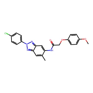 N-[2-(4-chlorophenyl)-6-methylbenzotriazol-5-yl]-2-(4-methoxyphenoxy)acetamide structure
